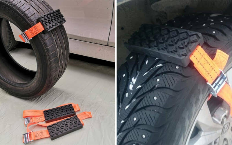 Anti-skid tire block for man who loves travel